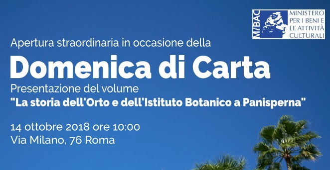 LA STORIA DELL’ORTO E DELL’ISTITUTO BOTANICO A PANISPERNA. Presentazione del volume curato da APGI