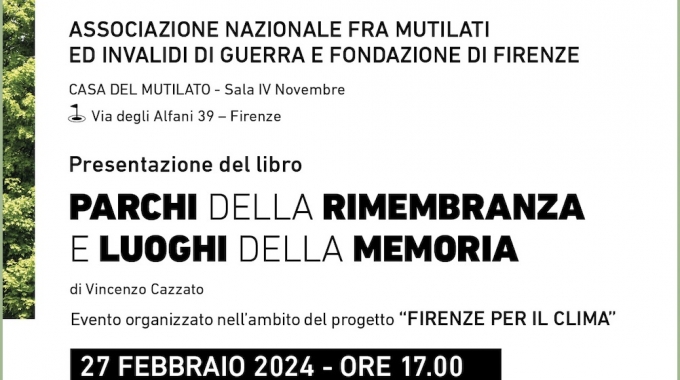 Presentazione del Libro: Parchi della Rimembranza e luoghi della memoria