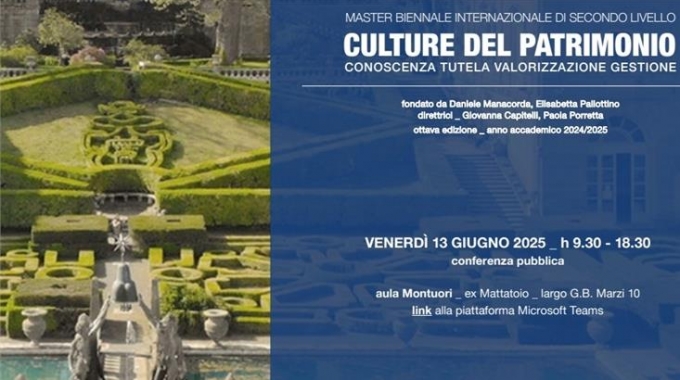 13/06 – Conferenza pubblica: “Conoscenza e valorizzazione dei parchi e giardini storici: gli investimenti PNRR”